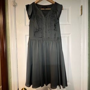 Banana Republic Charcoal Ruffle Midi Dress